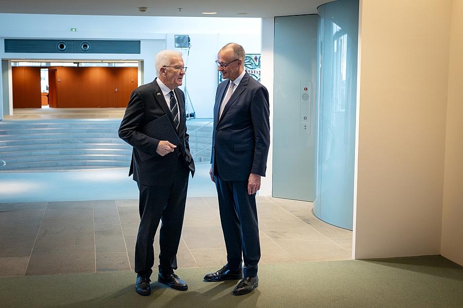 Winfried Kretschmann verabschiedet sich mit Besuch bei Kanzler Merz in Berlin
