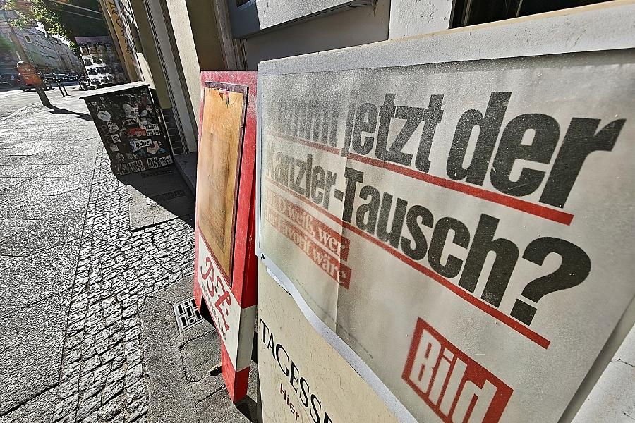 "Bild"-Schlagzeile "Kommt jetzt der Kanzler-Tausch" am 27.05.2026