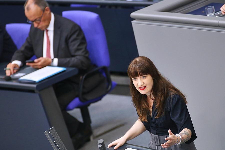 Friedrich Merz und Heidi Reichinnek (Archiv)