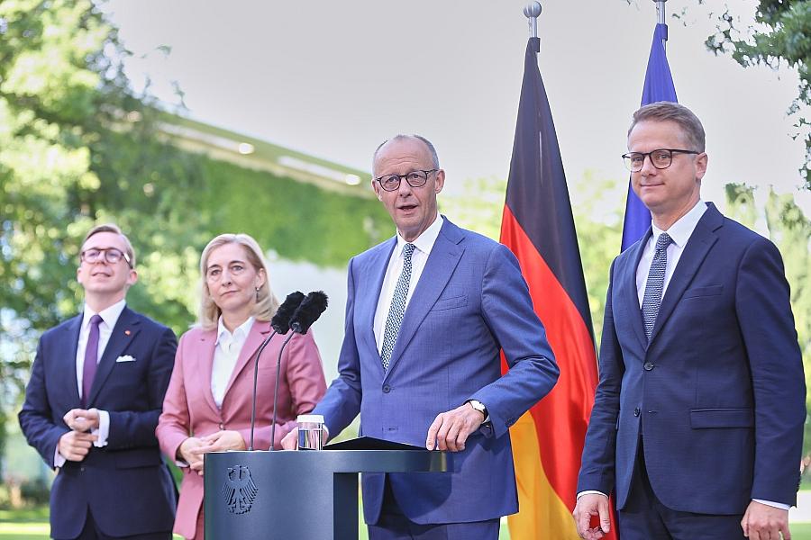 Amthor, Warken, Merz und Linnemann am 24.07.2026